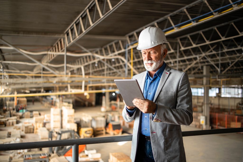 Business owner in factory